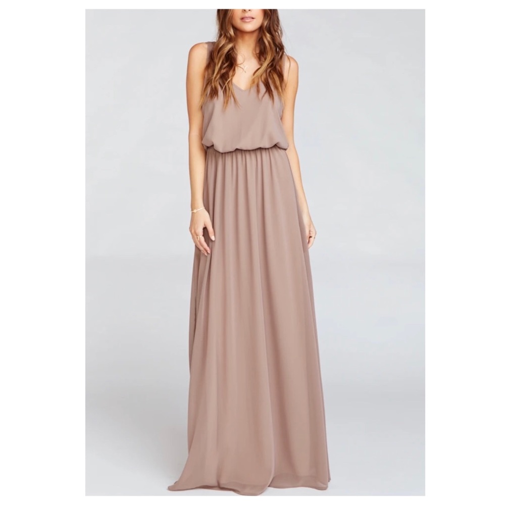 SMYM Kendall Maxi Gown in Dune Chiffon